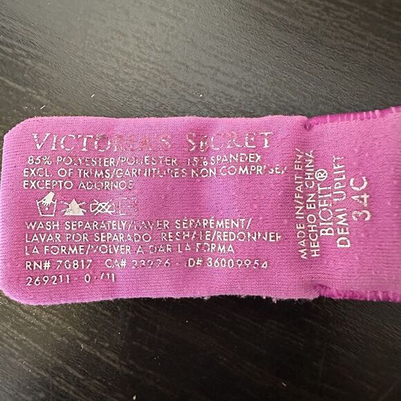 Victoria’s Secret Biofit Demi Uplift Push-up Bra Pink 34c - Picture 3 of 7